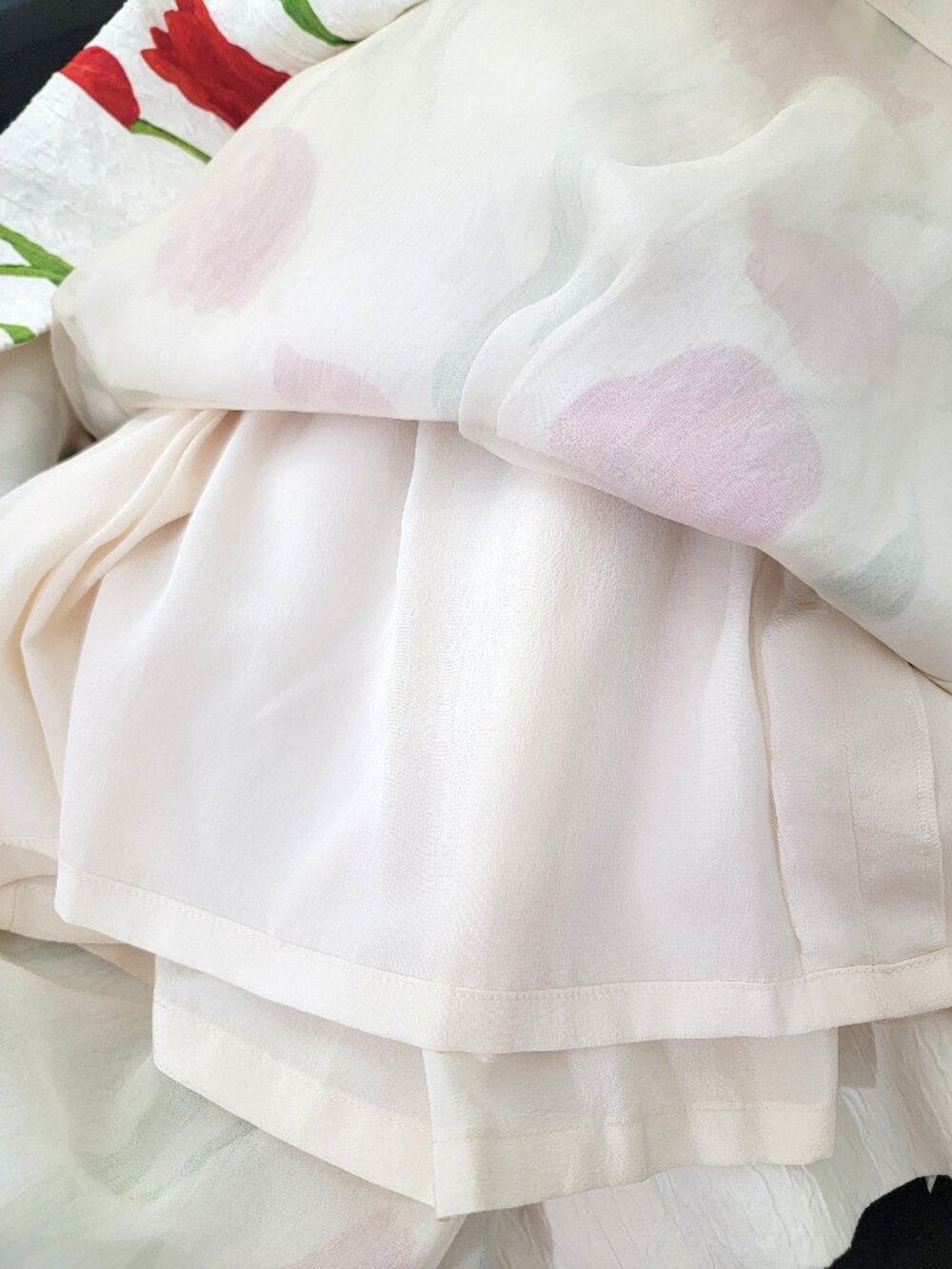 Oscar de la Renta Degradé Tulip Cloque Midi Dress White 4 - Picture 12 of 13